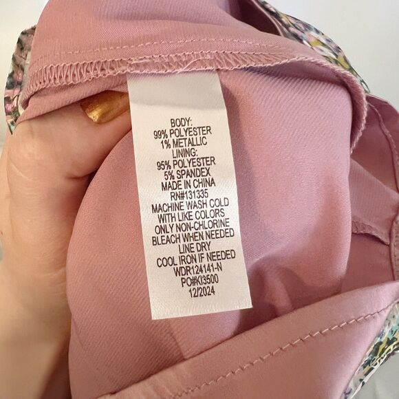 NWT Socialite Metallic Floral Print Tiered Sleeveless Purple Green Dress Size XL - Picture 7 of 7